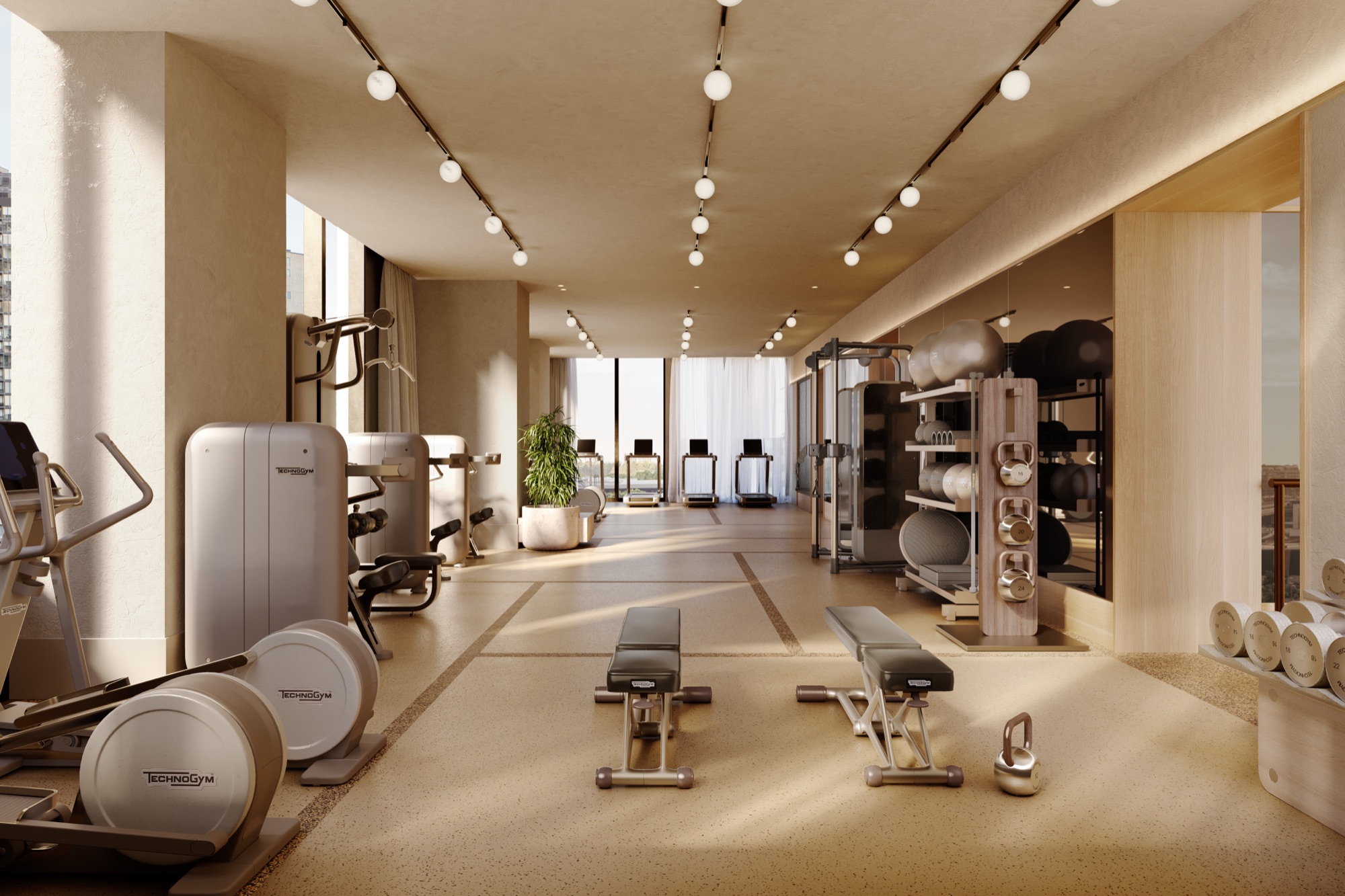 The gym at AURA Club