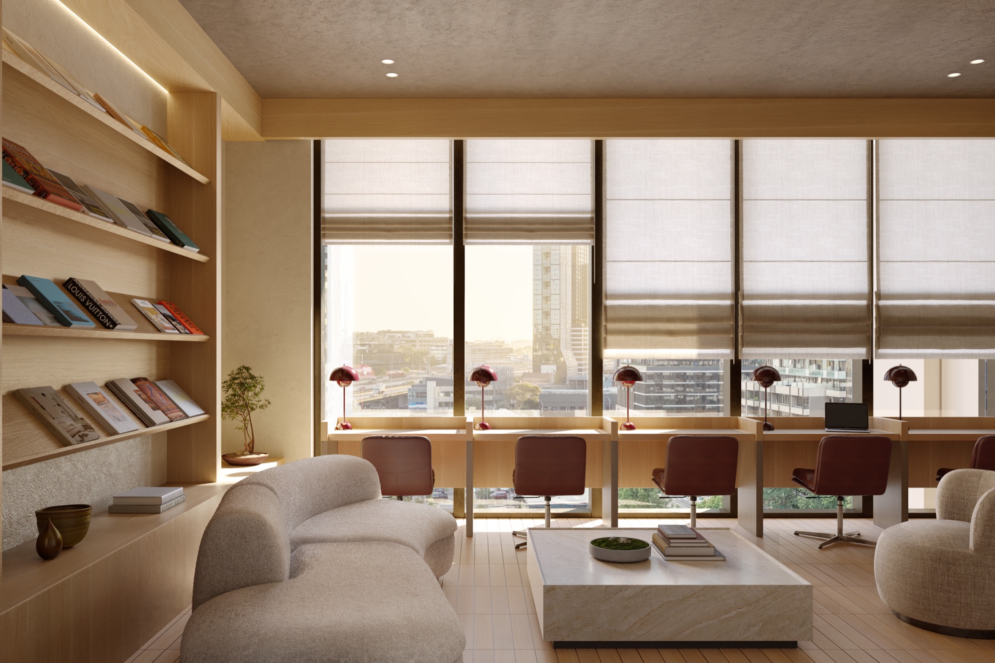 The work-from-home lounge and library
