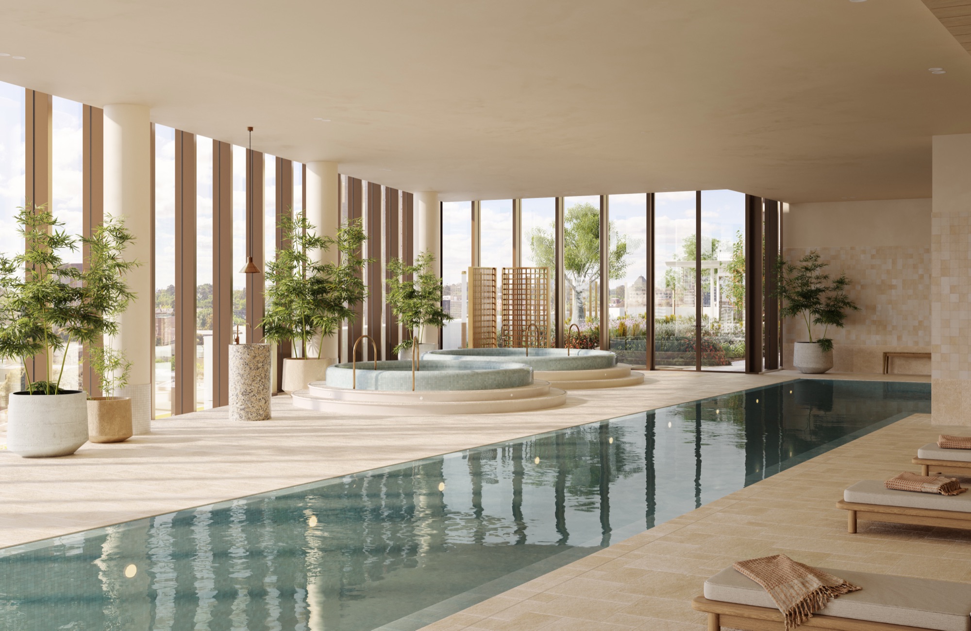 The 25-metre indoor pool on Level 7