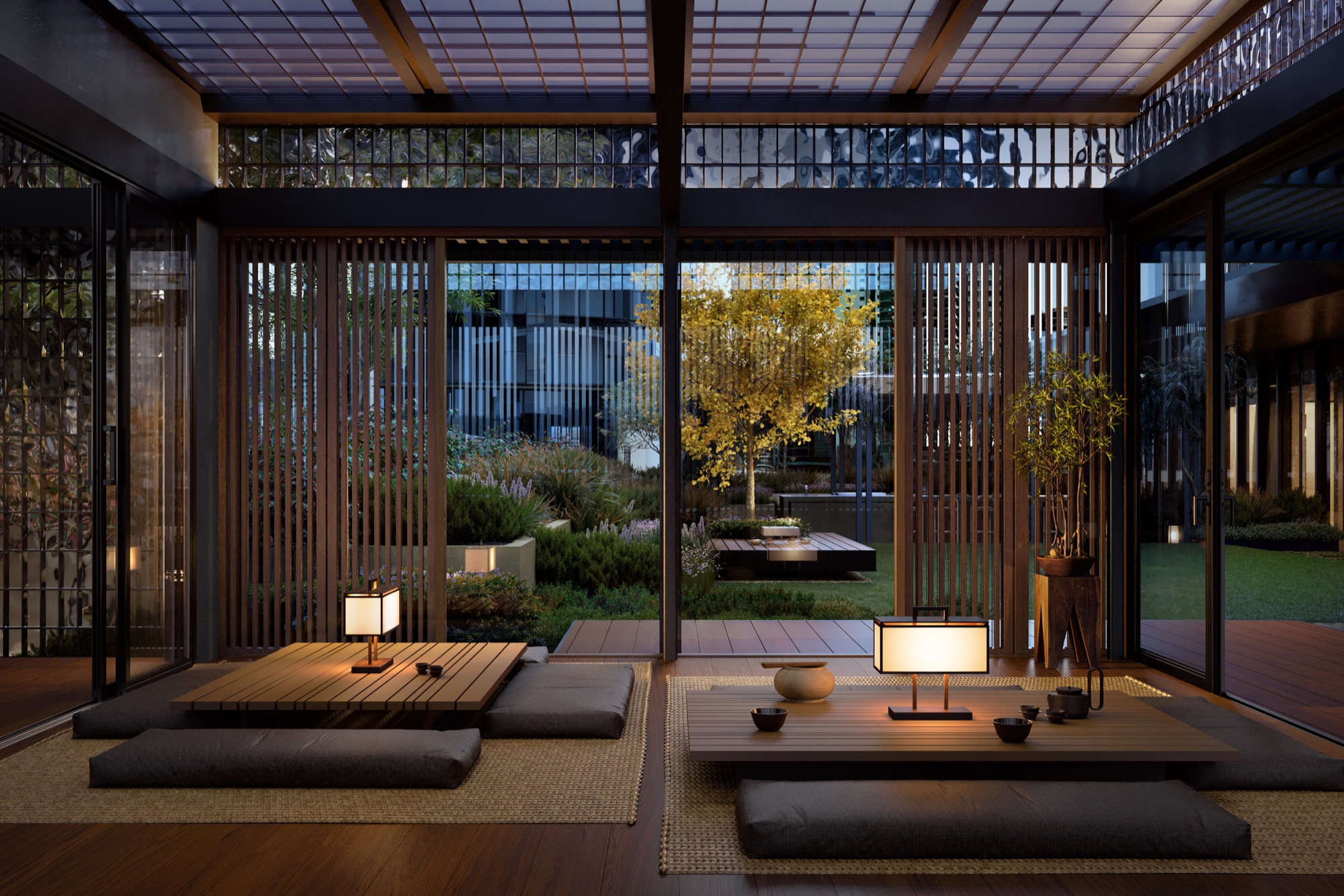 Inside the Japanese pavilion
