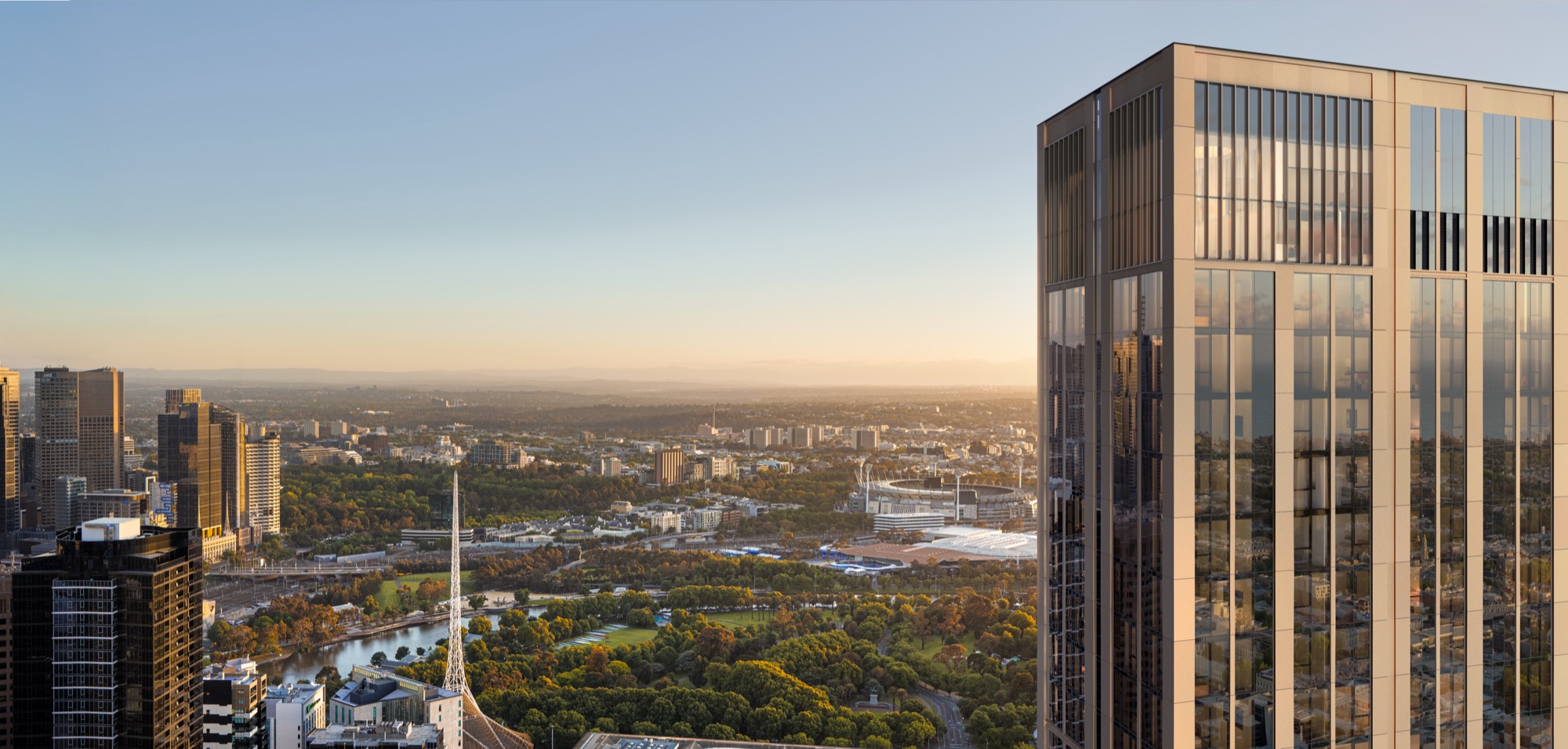 The view over the Royal Botanic Gardens